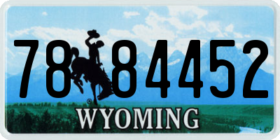 WY license plate 7884452