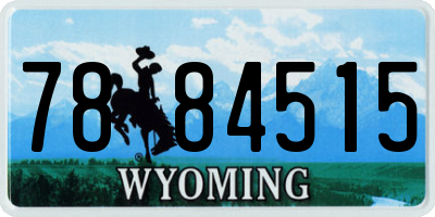 WY license plate 7884515