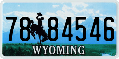 WY license plate 7884546