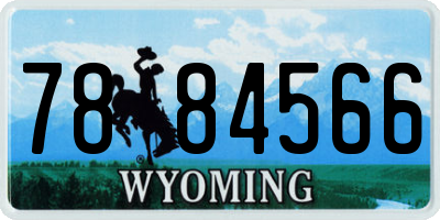 WY license plate 7884566