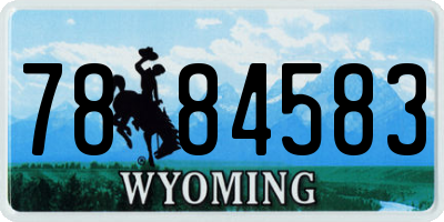 WY license plate 7884583
