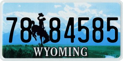 WY license plate 7884585