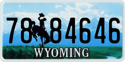 WY license plate 7884646