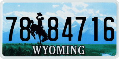 WY license plate 7884716