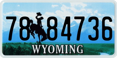 WY license plate 7884736