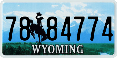 WY license plate 7884774