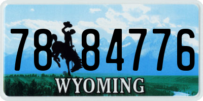 WY license plate 7884776