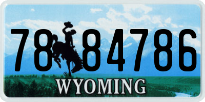 WY license plate 7884786
