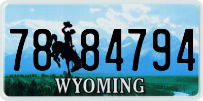 WY license plate 7884794