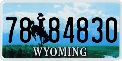 WY license plate 7884830