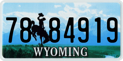 WY license plate 7884919