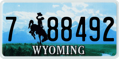 WY license plate 788492