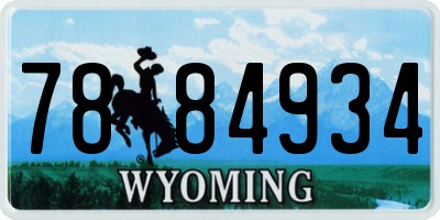 WY license plate 7884934