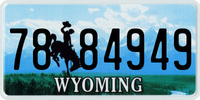 WY license plate 7884949