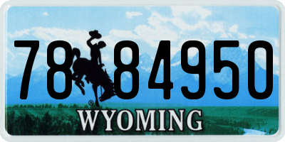 WY license plate 7884950
