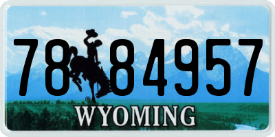 WY license plate 7884957