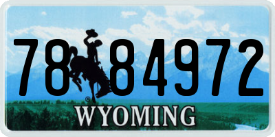 WY license plate 7884972