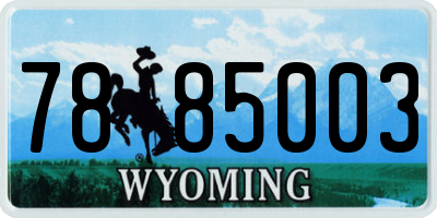 WY license plate 7885003