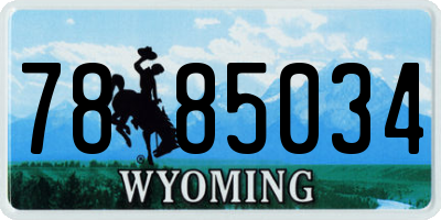 WY license plate 7885034