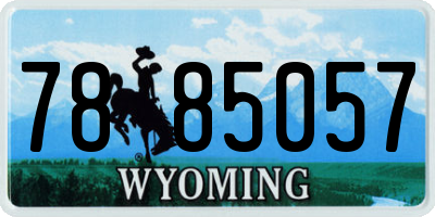 WY license plate 7885057