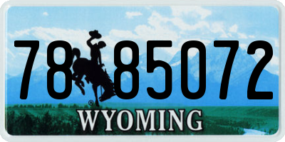 WY license plate 7885072