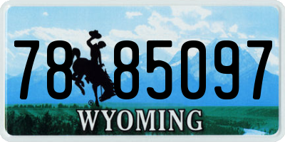 WY license plate 7885097
