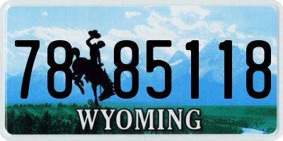 WY license plate 7885118