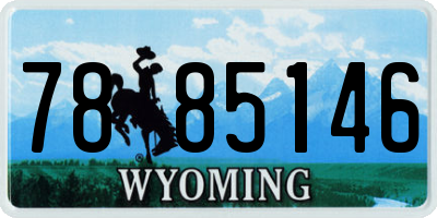 WY license plate 7885146
