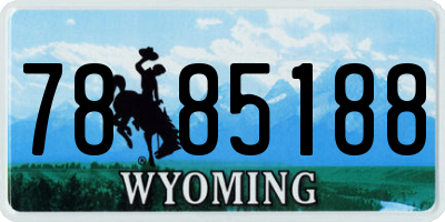 WY license plate 7885188