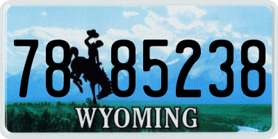 WY license plate 7885238