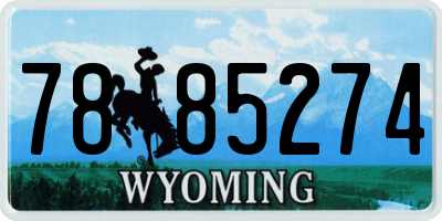 WY license plate 7885274