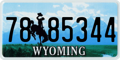 WY license plate 7885344