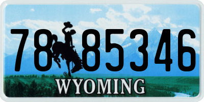 WY license plate 7885346