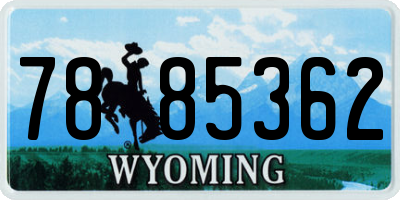 WY license plate 7885362