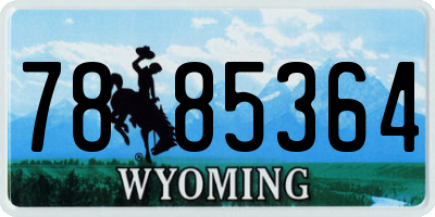 WY license plate 7885364