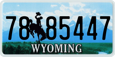 WY license plate 7885447