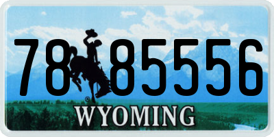 WY license plate 7885556