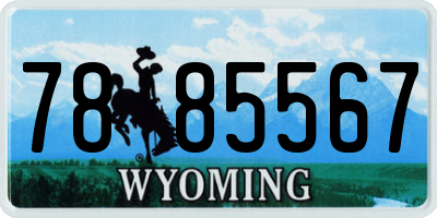 WY license plate 7885567