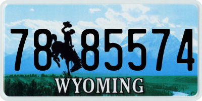 WY license plate 7885574