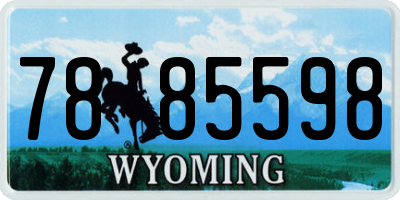 WY license plate 7885598
