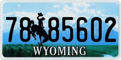 WY license plate 7885602