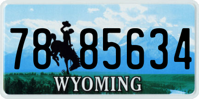 WY license plate 7885634