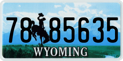 WY license plate 7885635