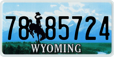 WY license plate 7885724