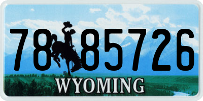 WY license plate 7885726
