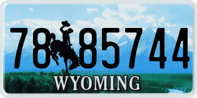WY license plate 7885744
