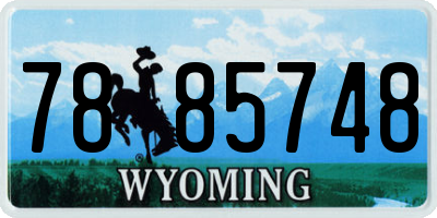 WY license plate 7885748
