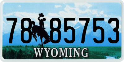 WY license plate 7885753