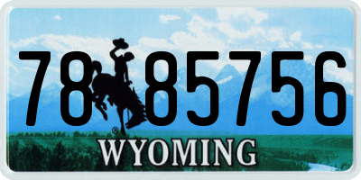 WY license plate 7885756