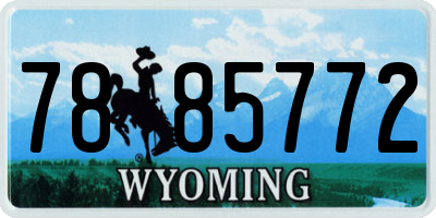 WY license plate 7885772